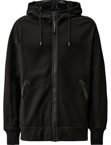 Sudadera CP Company negro Google Hood diagonal raised | Ego Madrid