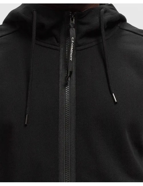Sudadera CP Company negro Google Hood diagonal raised | Ego Madrid