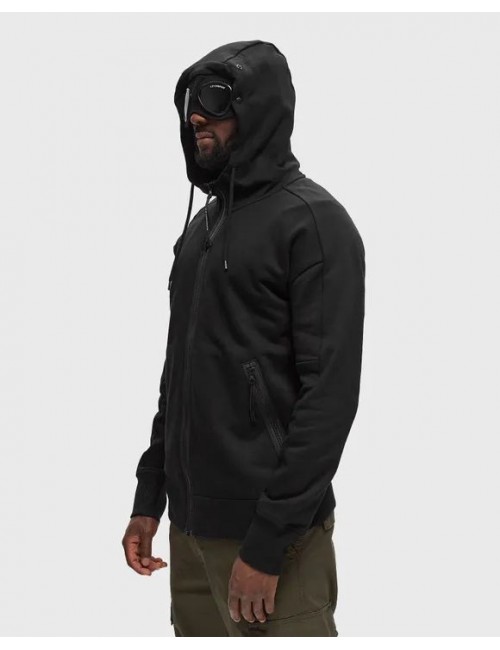 Sudadera CP Company negro Google Hood diagonal raised | Ego Madrid