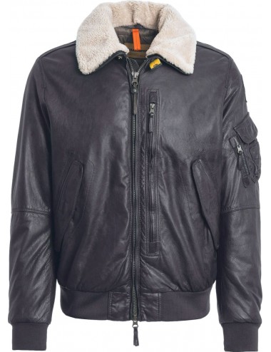 Parajumpers Bomber en piel gris Josh Leather | Ego Madrid