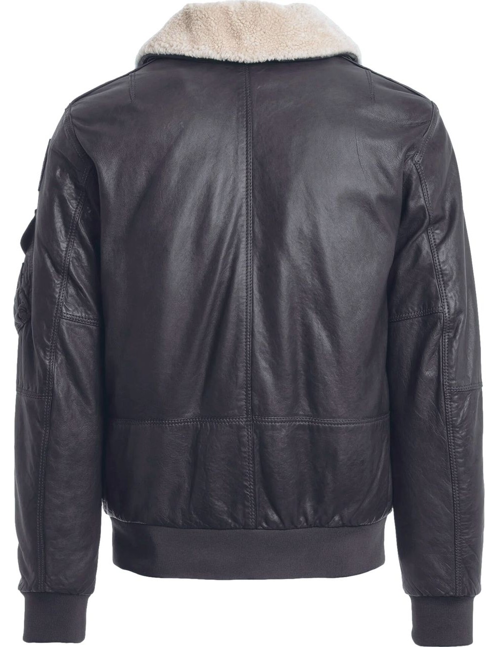 Parajumpers Bomber en piel gris Josh Leather | Ego Madrid