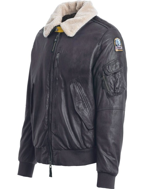Parajumpers Bomber en piel gris Josh Leather | Ego Madrid