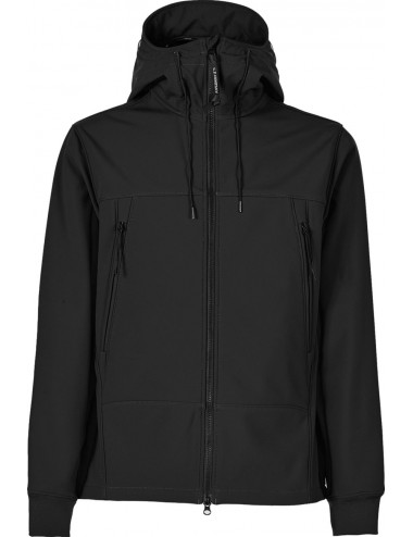 Cazadora soft shell-R negro CP Company con gafas | Ego Madrid