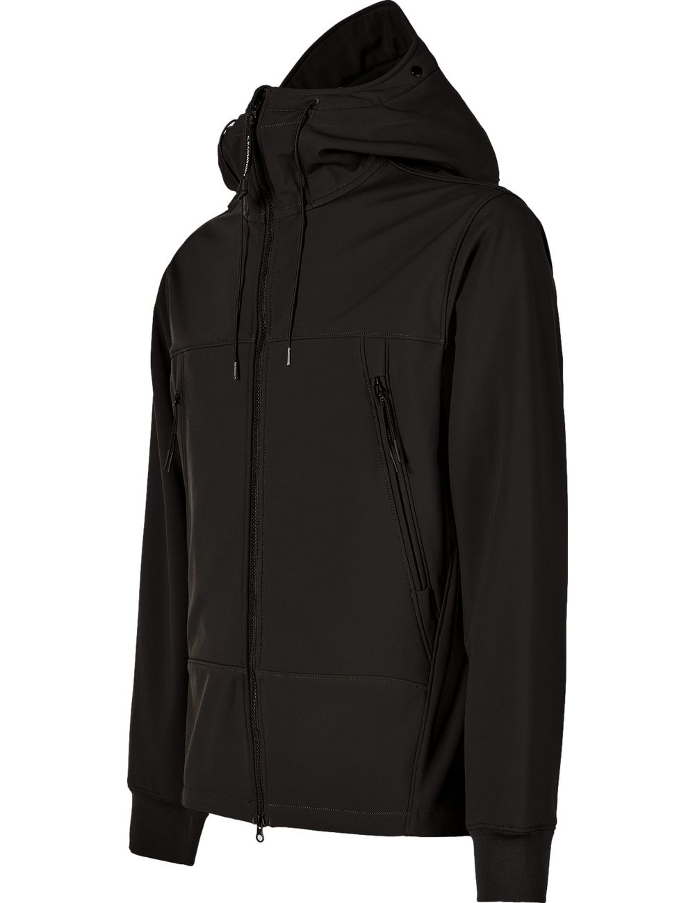 Cazadora soft shell-R negro CP Company con gafas | Ego Madrid
