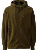 C.P. COMPANY sudadera verde con cremallera capucha y gafas