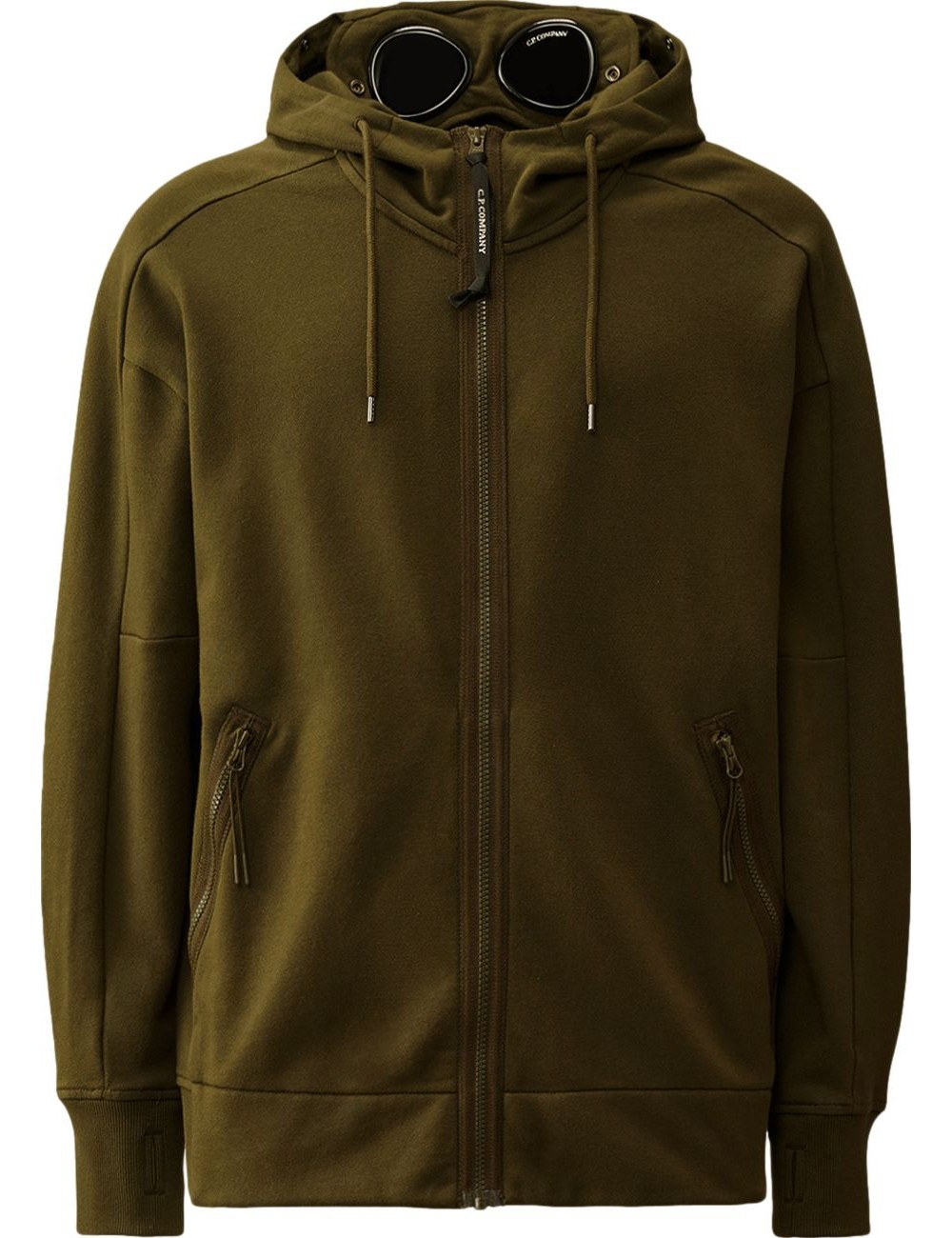 Sudadera CP Company verde Google Hood diagonal raised | Ego Madrid