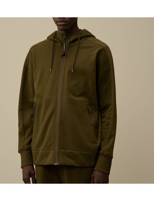 Sudadera CP Company verde Google Hood diagonal raised | Ego Madrid
