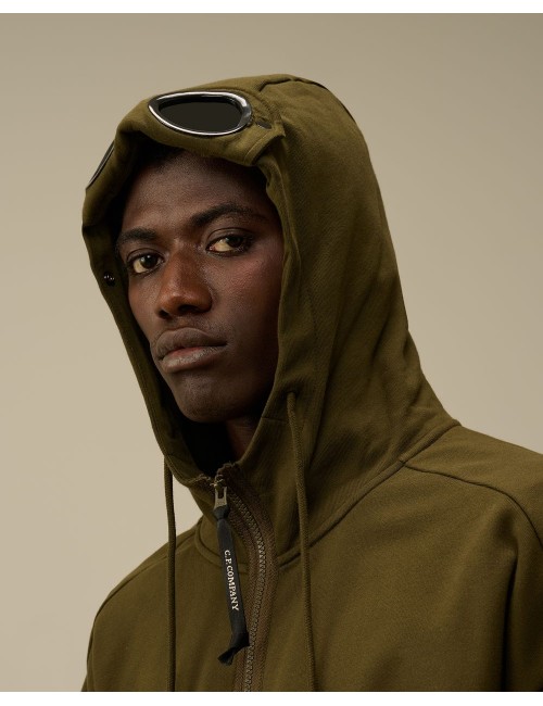 Sudadera CP Company verde Google Hood diagonal raised | Ego Madrid