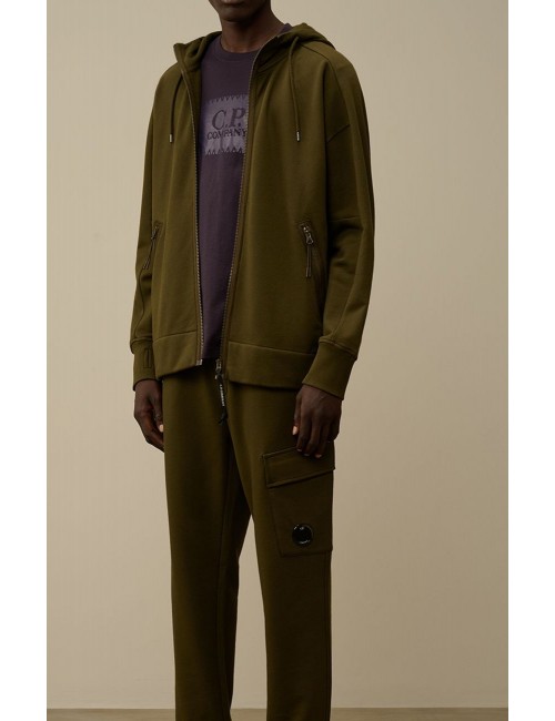 Sudadera CP Company verde Google Hood diagonal raised | Ego Madrid