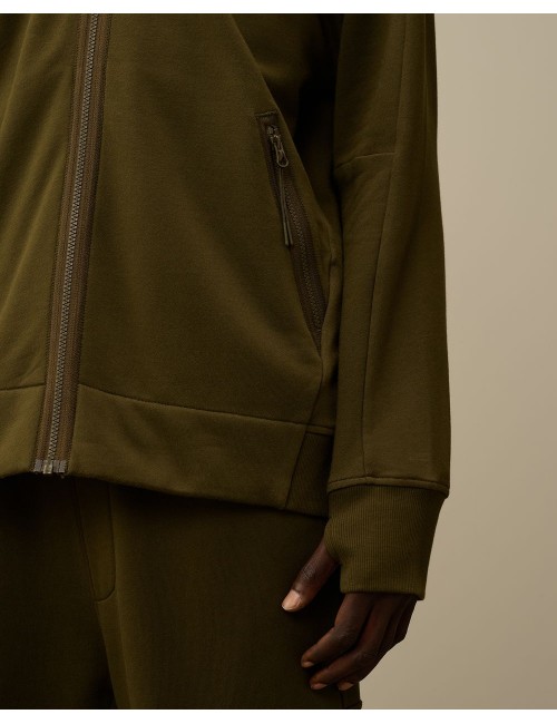 Sudadera CP Company verde Google Hood diagonal raised | Ego Madrid
