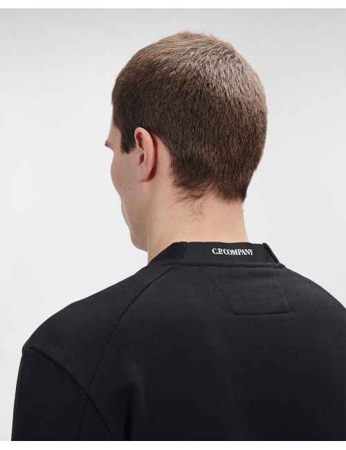 C.P. Company sudadera diagonal raised cuello redondo negra