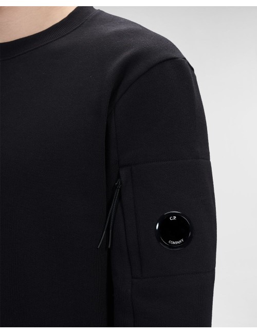 C.P. Company sudadera diagonal raised cuello redondo negra