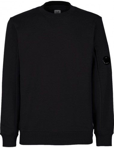C.P. Company sudadera diagonal raised cuello redondo negra