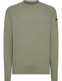 RRD jersey cuello redondo chenilla aterciopelada técnica gris verde sage