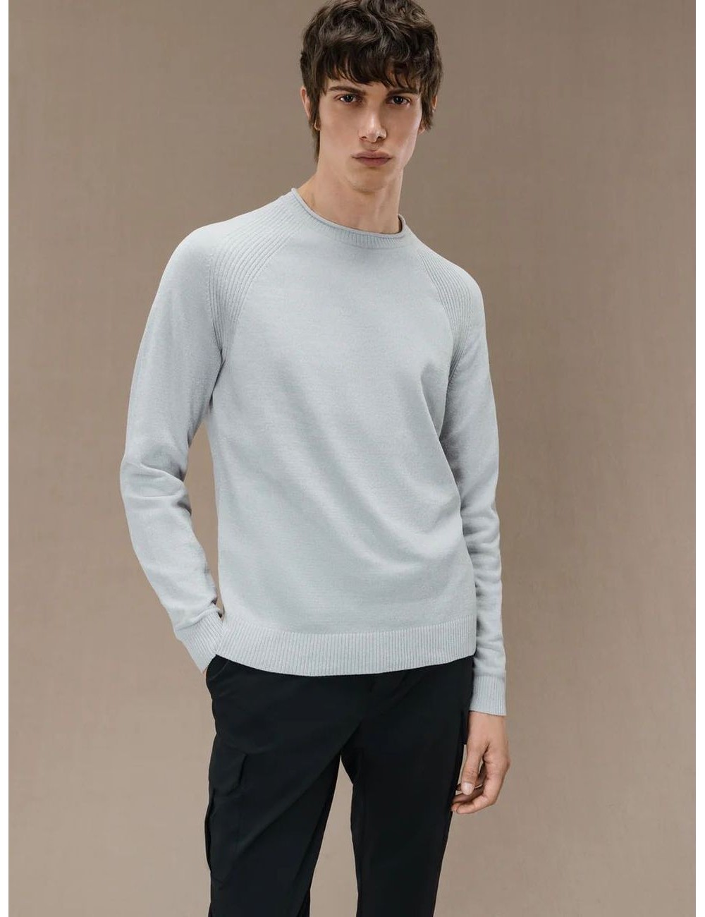Ego Madrid  oficial | RRD jersey terciopelo cuello redondo azul plomo