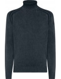 RRD jersey algodón cuello alto lavado técnico azul