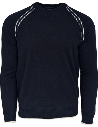 MASQ jersey  azul marino cuello redondo | Ego Madrid