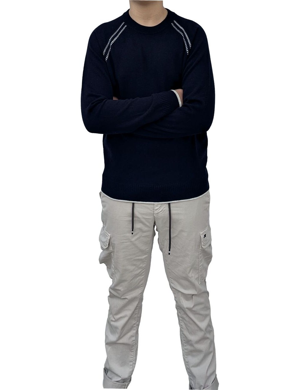 MASQ jersey  azul marino cuello redondo | Ego Madrid