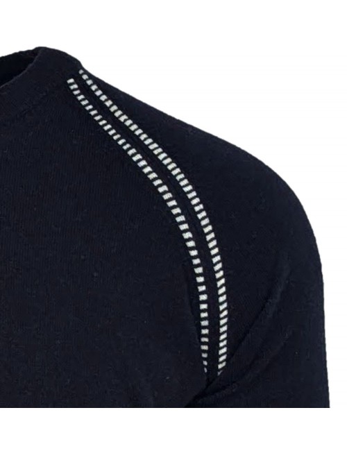 MASQ jersey  azul marino cuello redondo | Ego Madrid