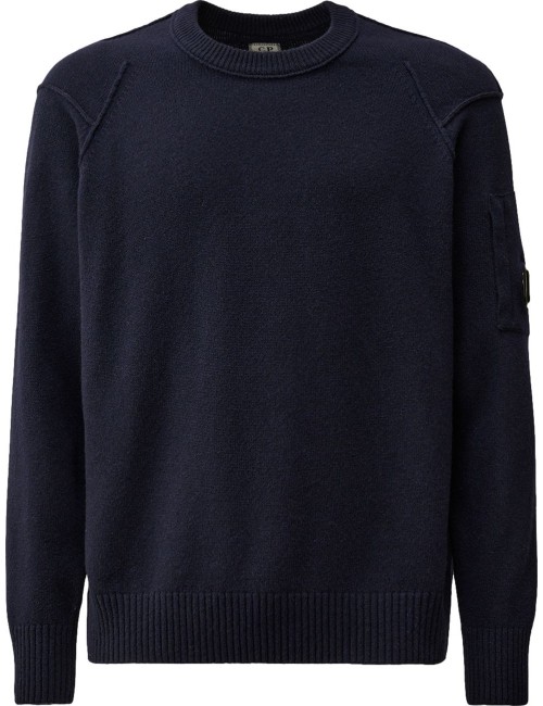 CP Company jersey cuello redondo lambswool azul marino | Ego Madrid