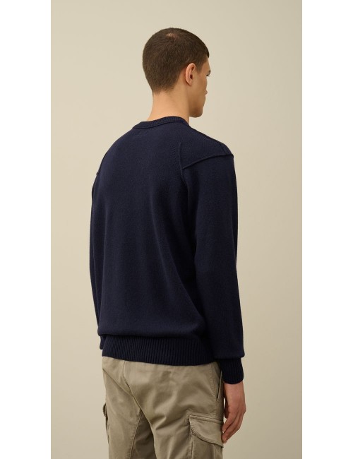 CP Company jersey cuello redondo lambswool azul marino | Ego Madrid