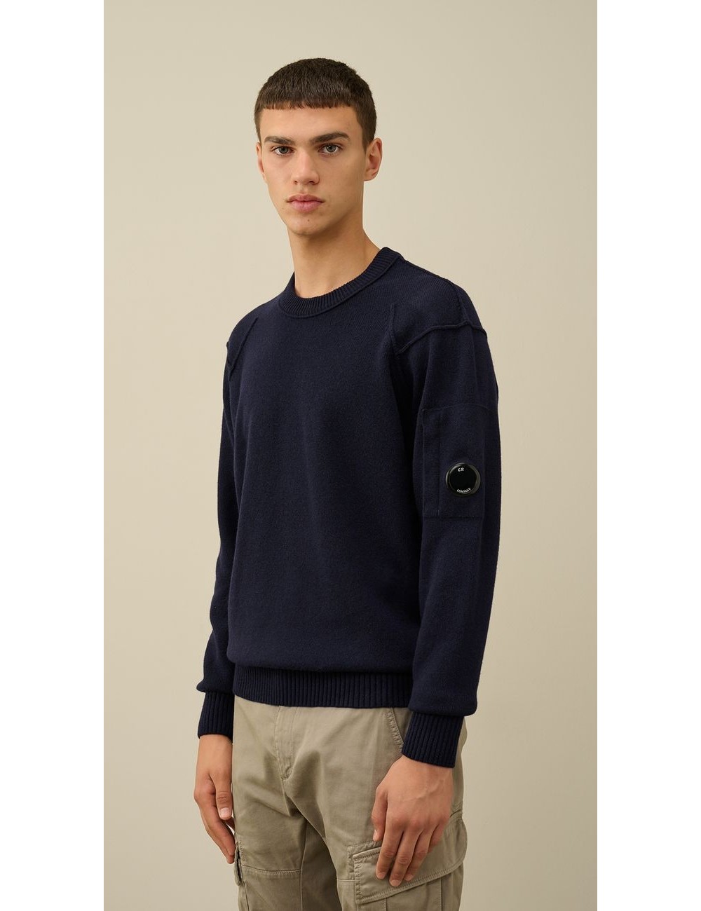CP Company jersey cuello redondo lambswool azul marino | Ego Madrid