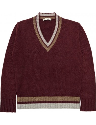 Almirante Seis Madrid | L.B.M. Jersey granate cuello pico Mohair