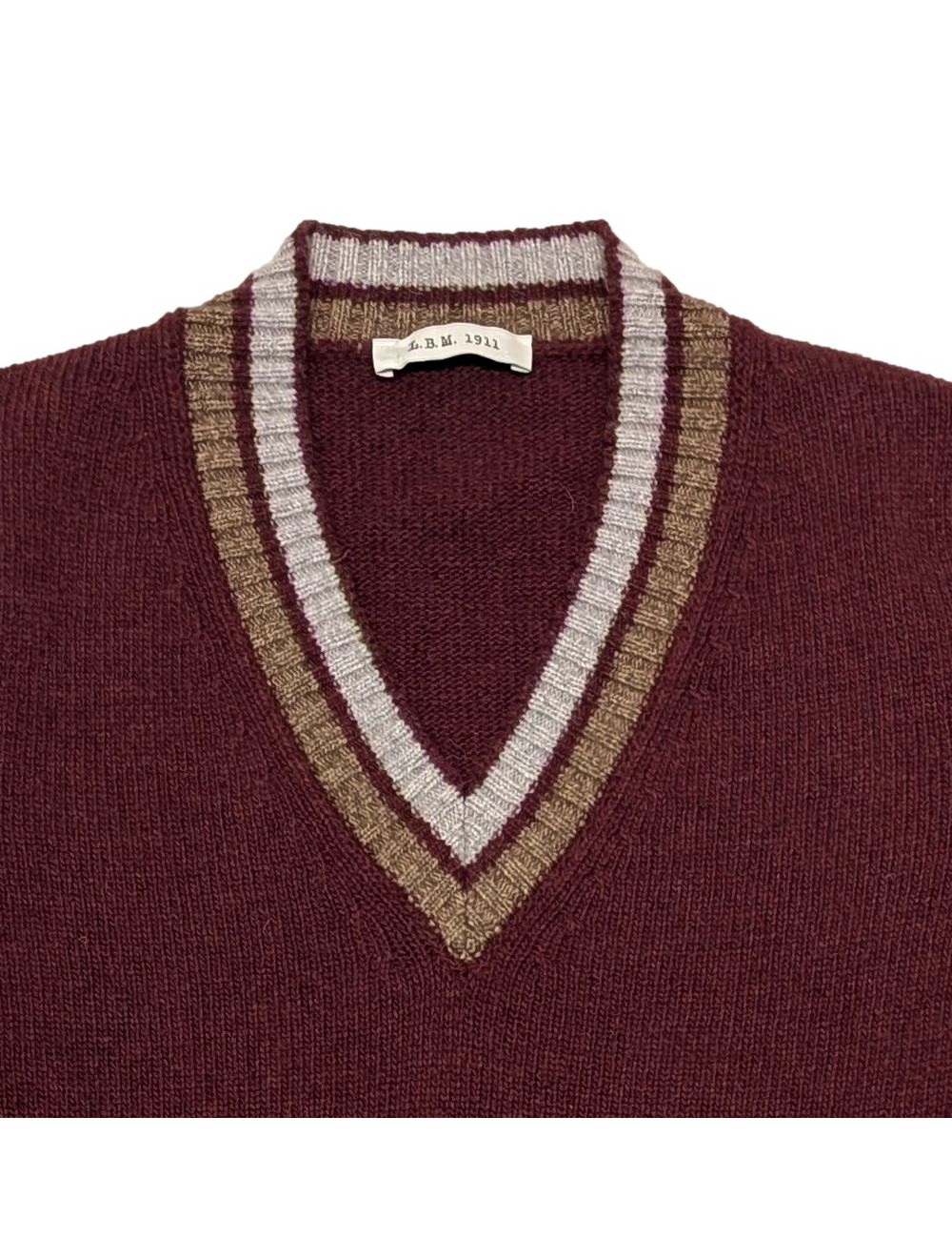 Almirante Seis Madrid | L.B.M. Jersey granate cuello pico Mohair