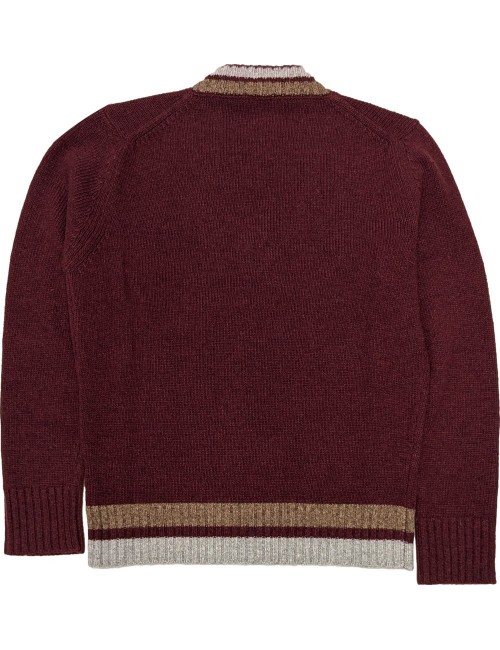 Almirante Seis Madrid | L.B.M. Jersey granate cuello pico Mohair