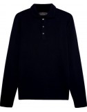 Ferrante polo negro cuello camisero