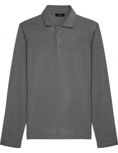 Ferrante polo negro cuello camisa gris | Almirante Seis Madrid