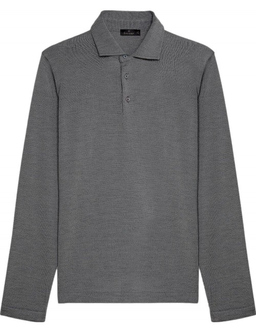 Ferrante polo negro cuello camisa gris | Almirante Seis Madrid