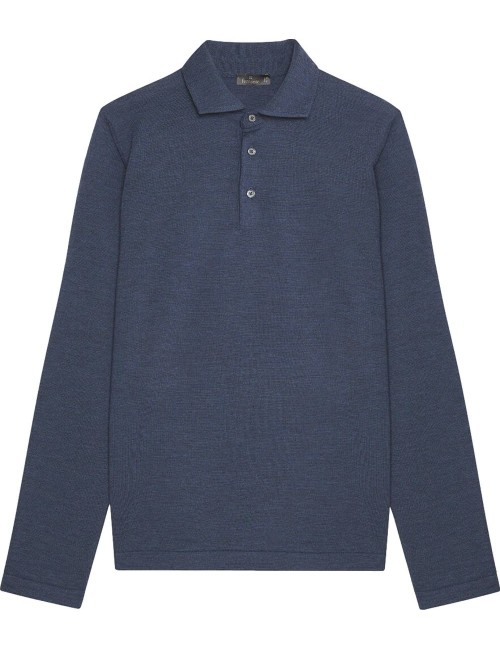 Ferrante polo negro cuello camisa azul | Almirante Seis Madrid