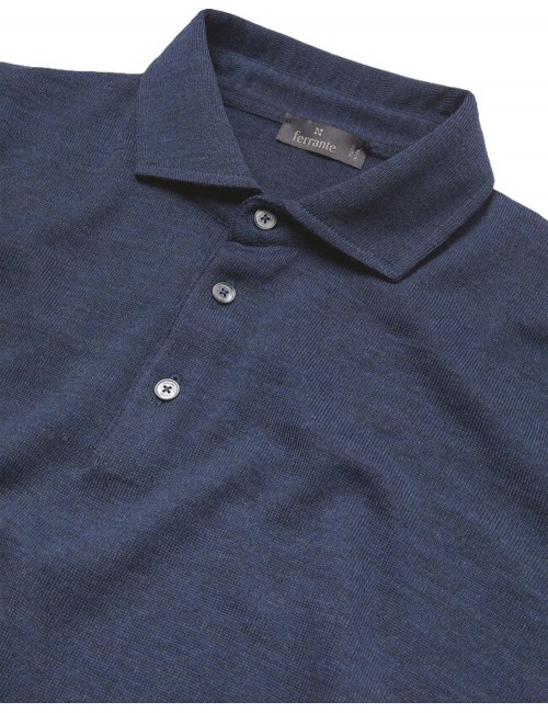 Ferrante polo negro cuello camisa azul | Almirante Seis Madrid