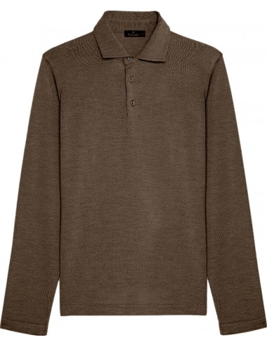 Ferrante polo negro cuello camisa marrón | Almirante Seis Madrid