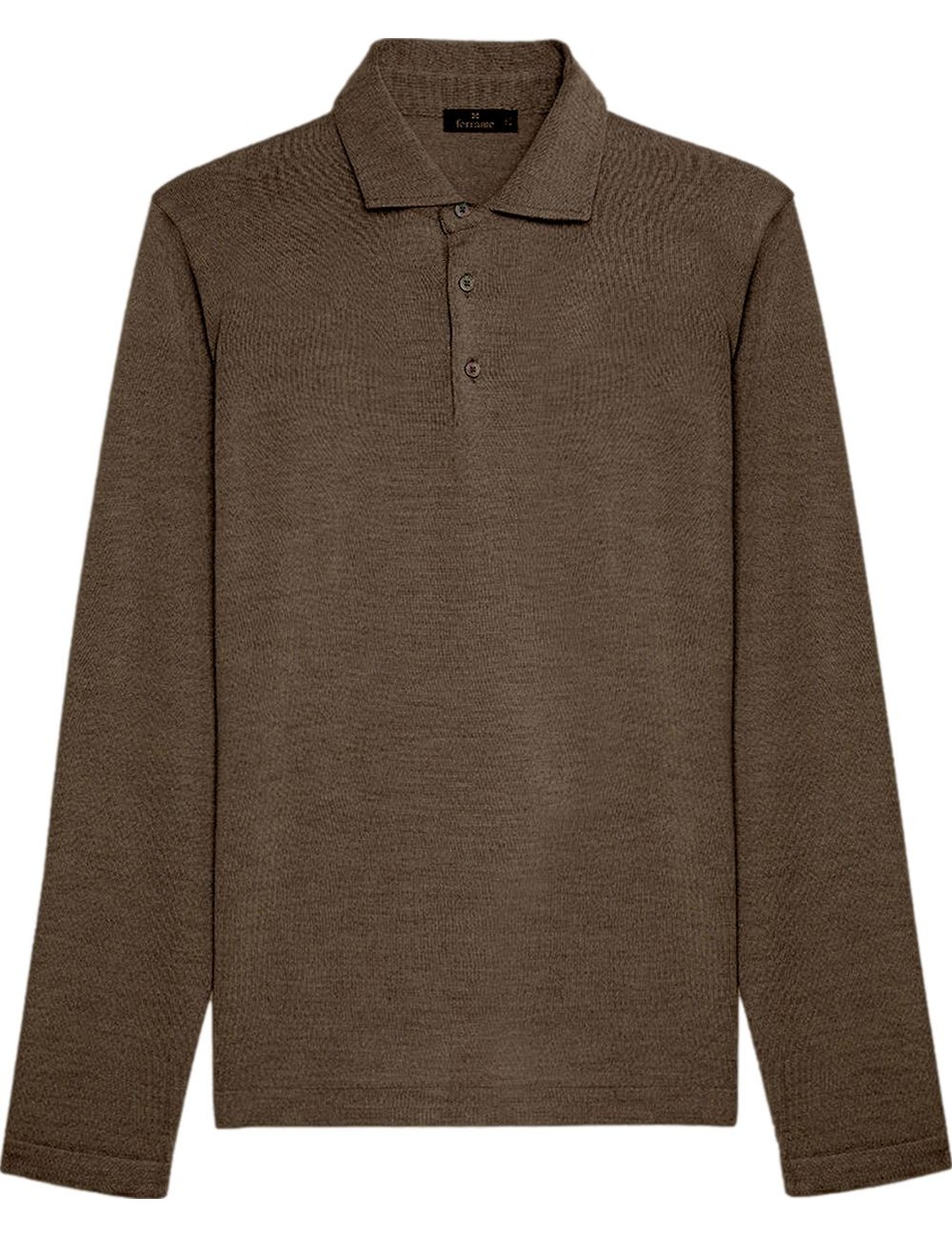 Ferrante polo negro cuello camisa marrón | Almirante Seis Madrid