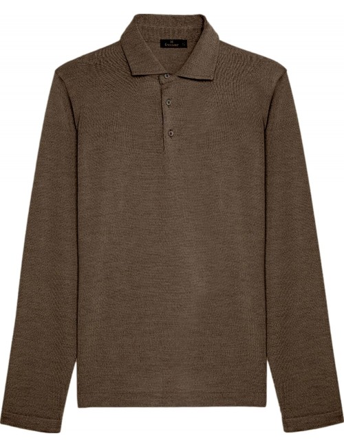 Ferrante polo negro cuello camisa marrón | Almirante Seis Madrid