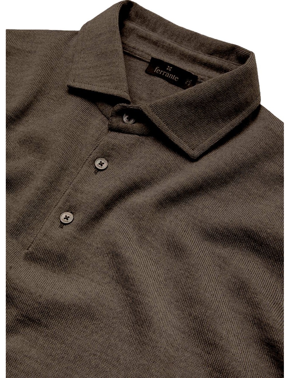 Ferrante polo negro cuello camisa marrón | Almirante Seis Madrid