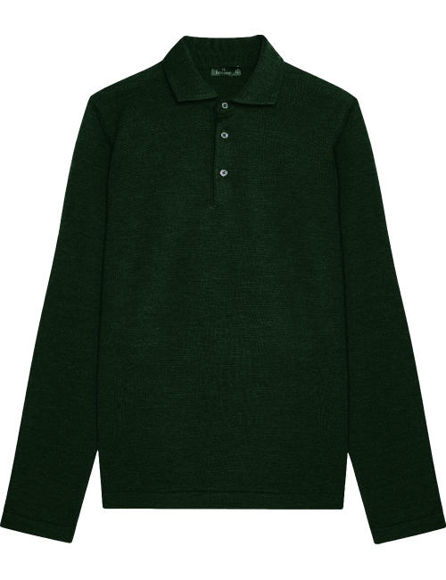 Ferrante polo negro cuello camisa verde | Almirante Seis Madrid