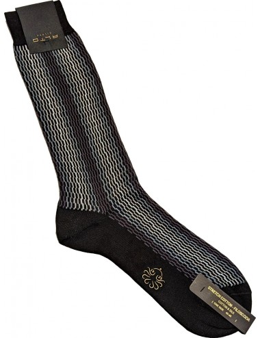 Alto Milano calcetín para hombre Roy Negro en lana 2