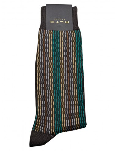 Alto Milano calcetín para hombre Roy Marrón en lana