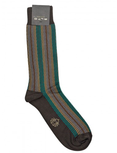 Alto Milano calcetín para hombre Roy Marrón en lana 2