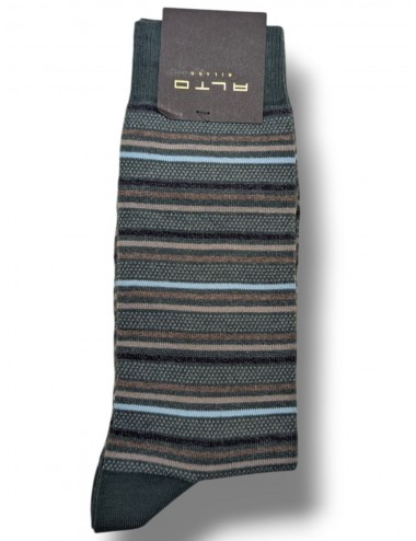 Alto Milano calcetines de rayas John verde