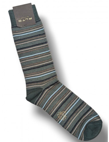 Alto Milano calcetines de rayas John verde 2