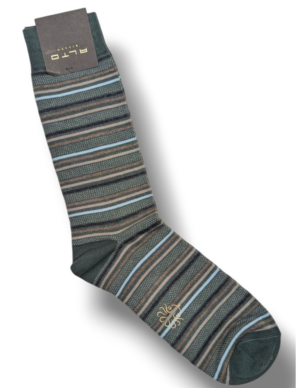 Alto Milano calcetines de rayas John verde