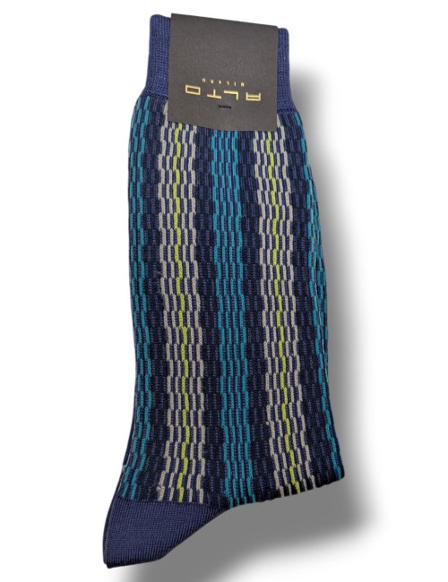 Alto Milano calcetín para hombre Roy azul tinta