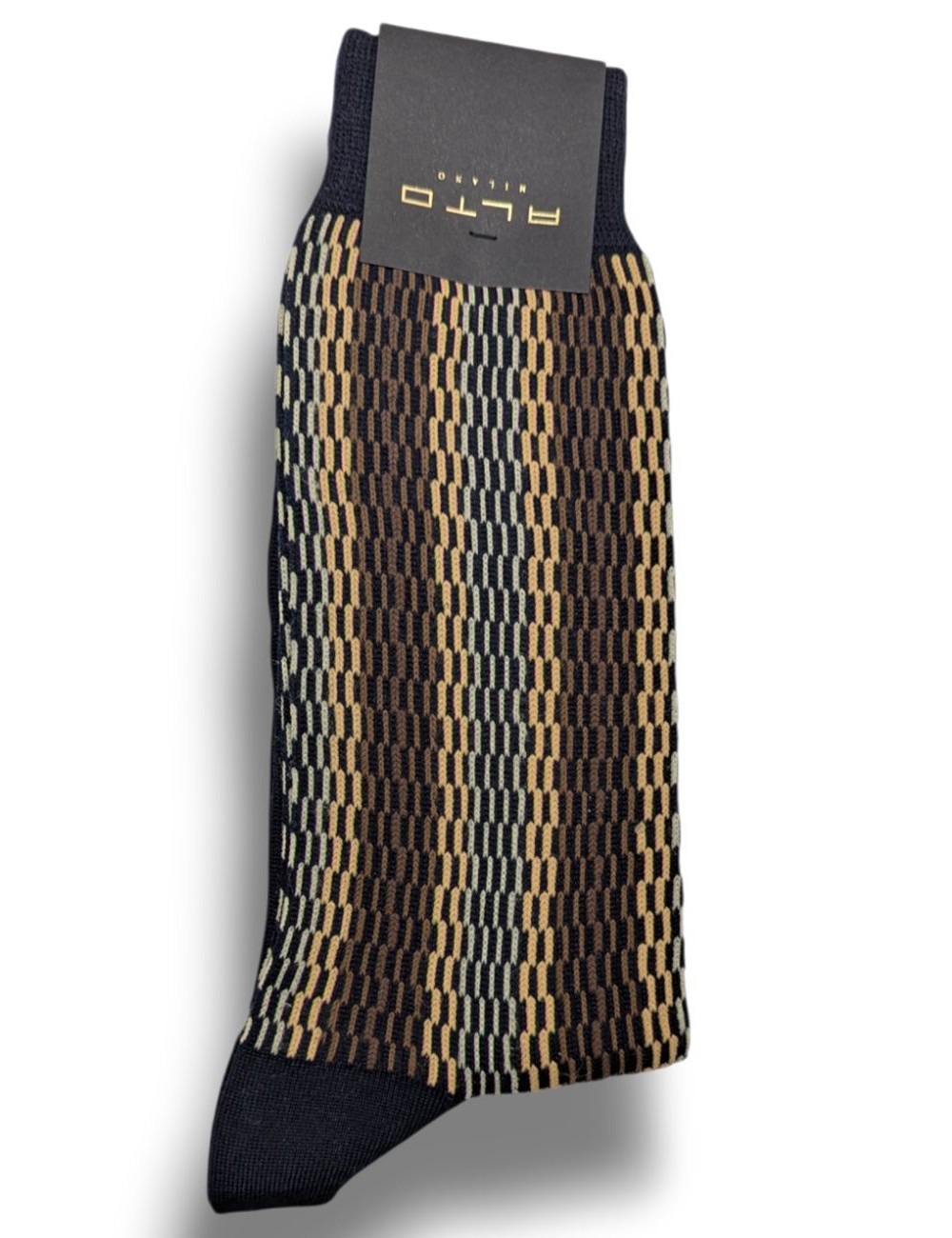 Alto Milano calcetín para hombre Roy  negro