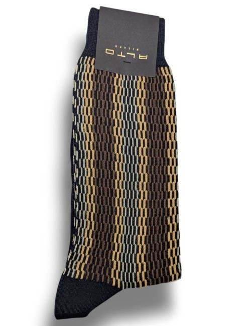 Alto Milano calcetín para hombre Roy  negro