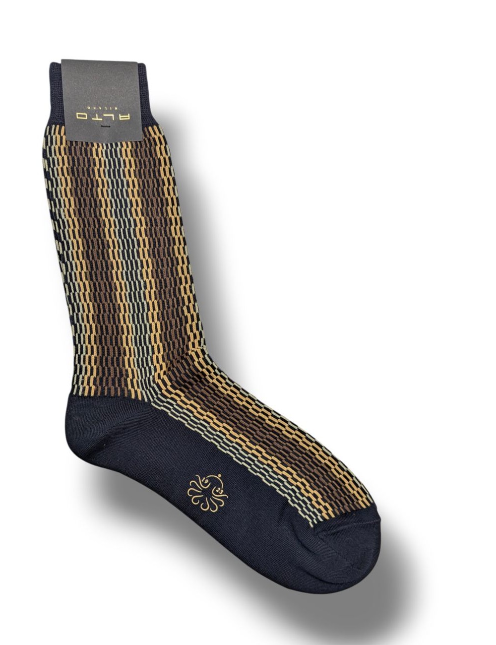 Alto Milano calcetín para hombre Roy  negro