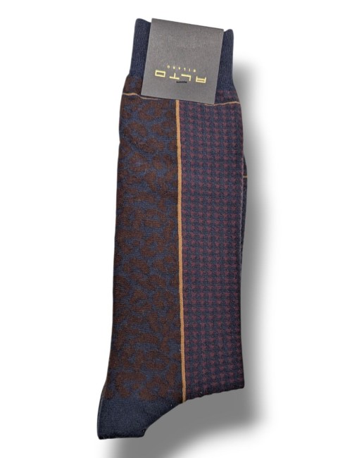 Ego Madrid | Alto Milano calcetín Arthur azul y marrón